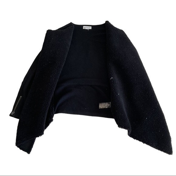 Velvet by Graham and Spencer Faux Shearling Waterfall Moto Women's Jacket XS - Picture 3 of 7